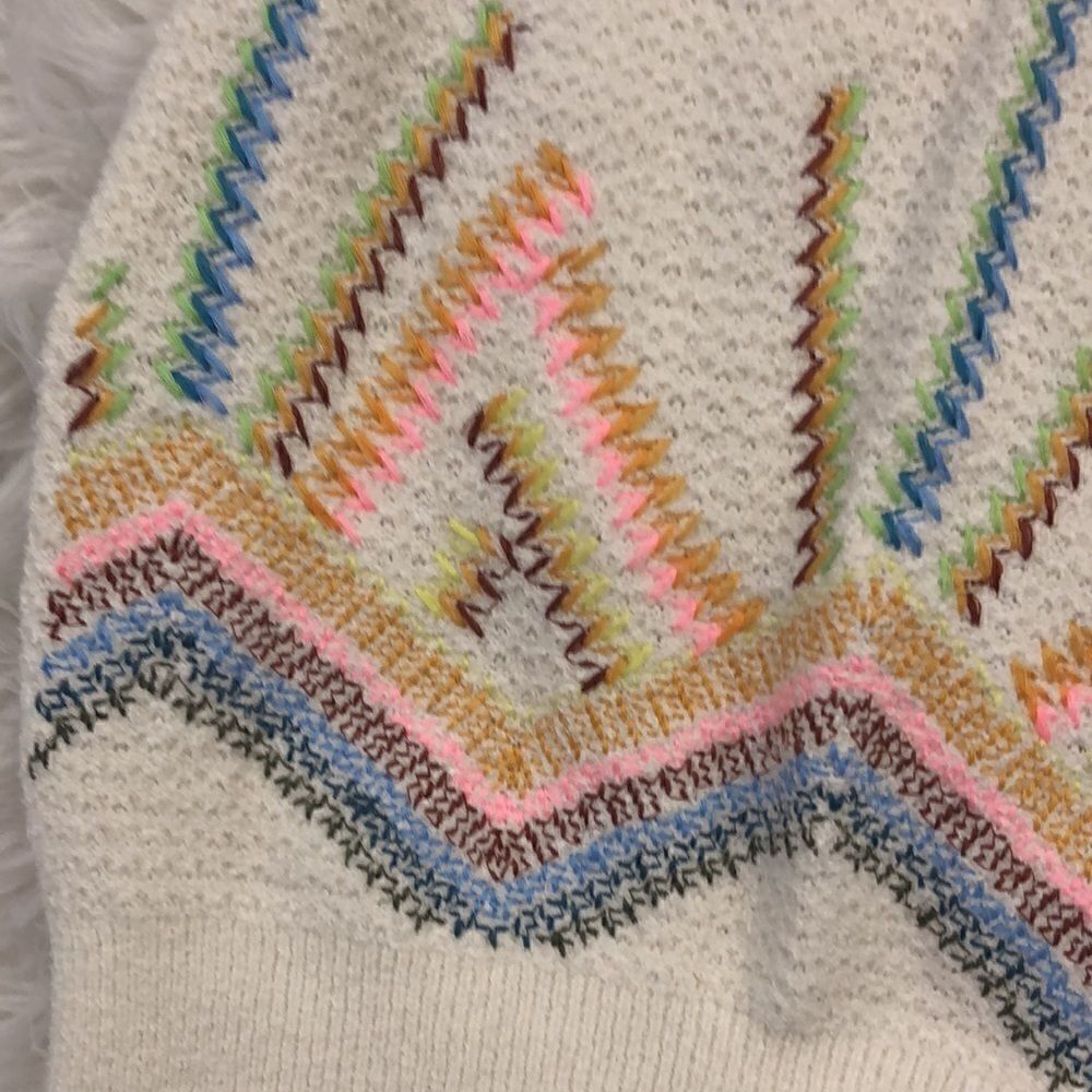 Anthropologie cream and rainbow halter sweater XS - Picture 2 of 4